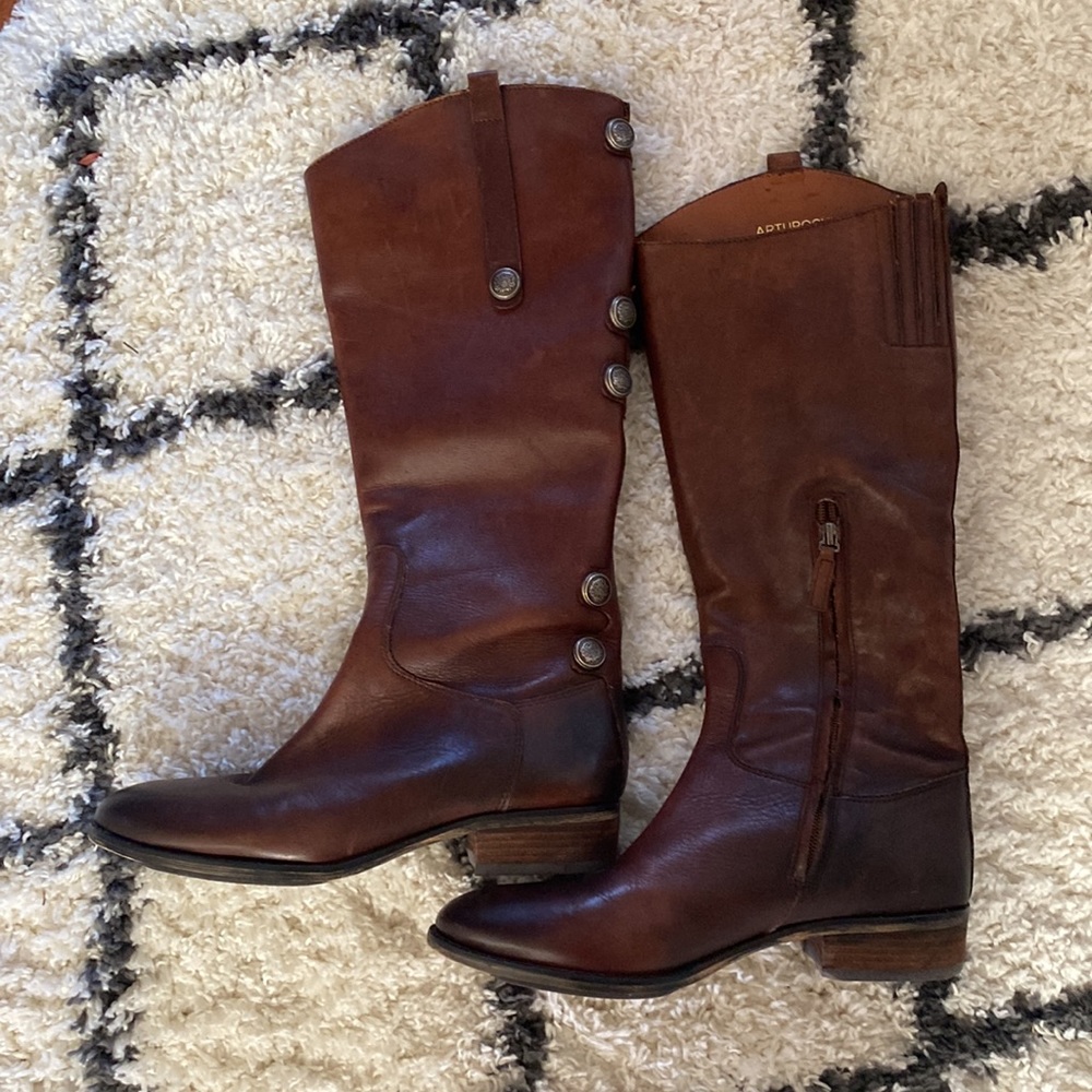 Arturo Chiang Button Studded Riding Boot 8